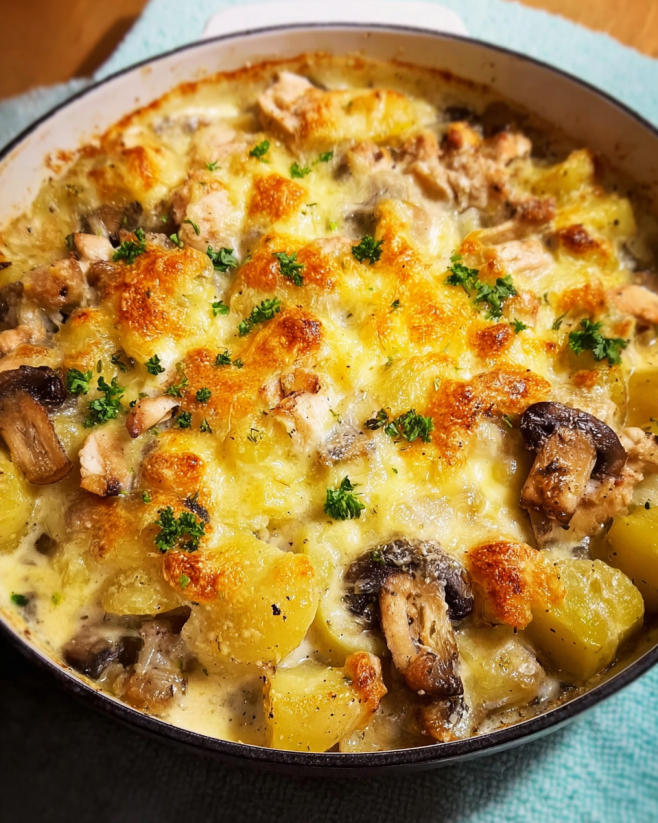 Cremiger Kartoffel-Dinde-Gratin