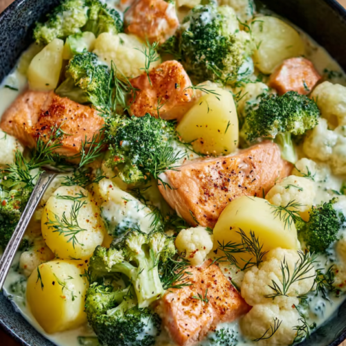 Cremige Kartoffel-Lachs-Pfanne