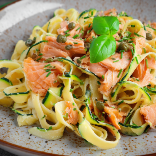 Cremige Linguine mit Räucherlachs