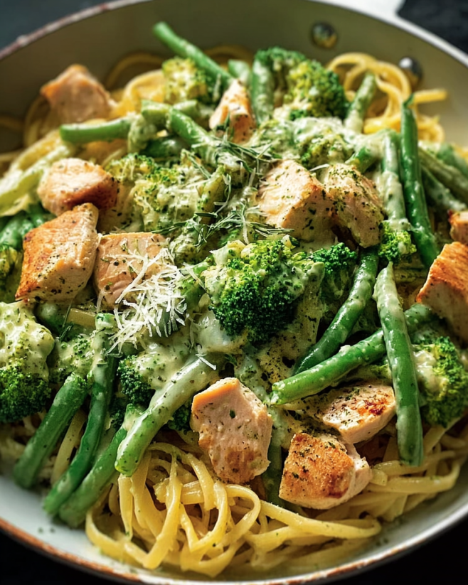 Cremige Brokkoli-Puten-Nudelpfanne