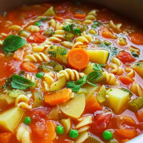 Italienische Minestrone mit Gemüse