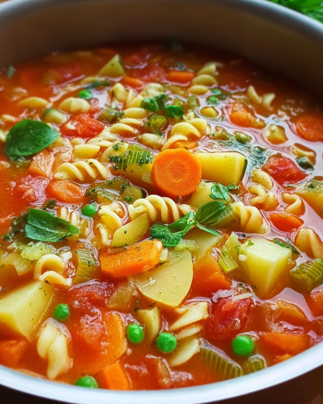 Italienische Minestrone mit Gemüse