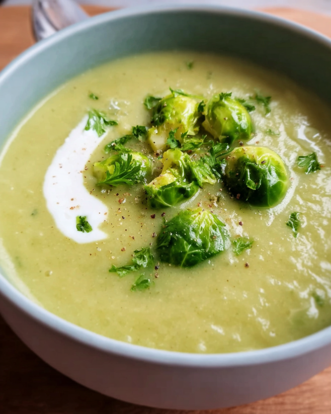 Cremige Rosenkohlsuppe mit Schmand