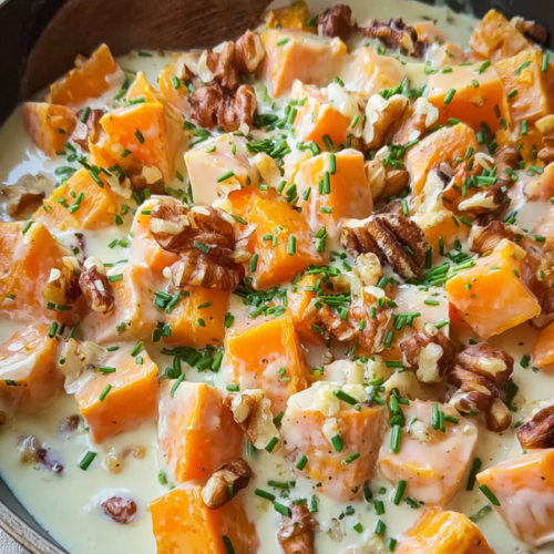 Herbstliche Süßkartoffel-Kürbis-Pfanne