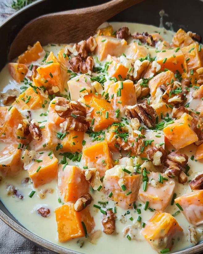 Herbstliche Süßkartoffel-Kürbis-Pfanne