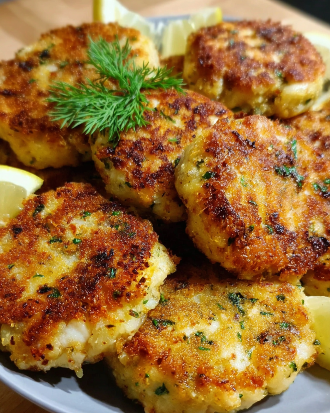 Knusprige Fischfrikadellen mit Kräutern