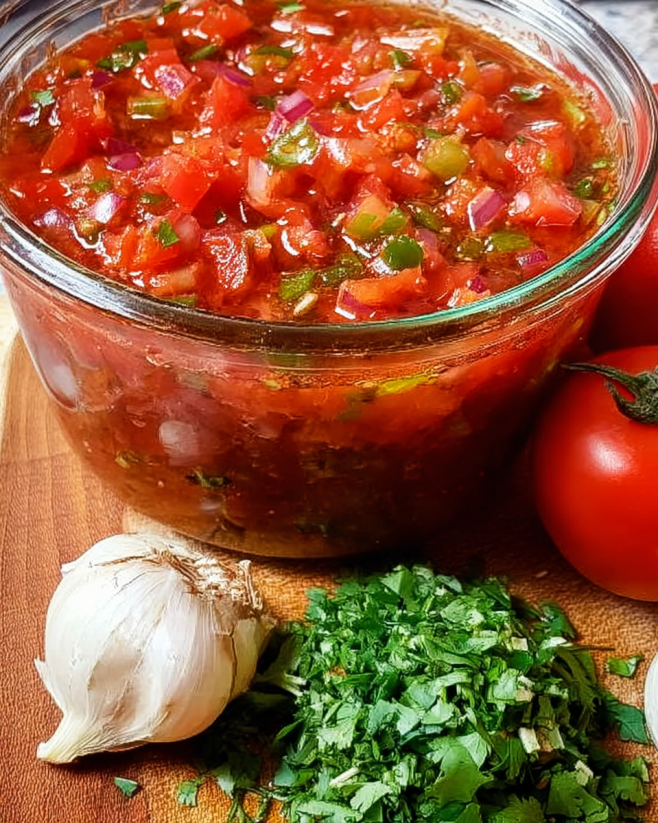 Würzige Tomaten-Salsa für Vorrat