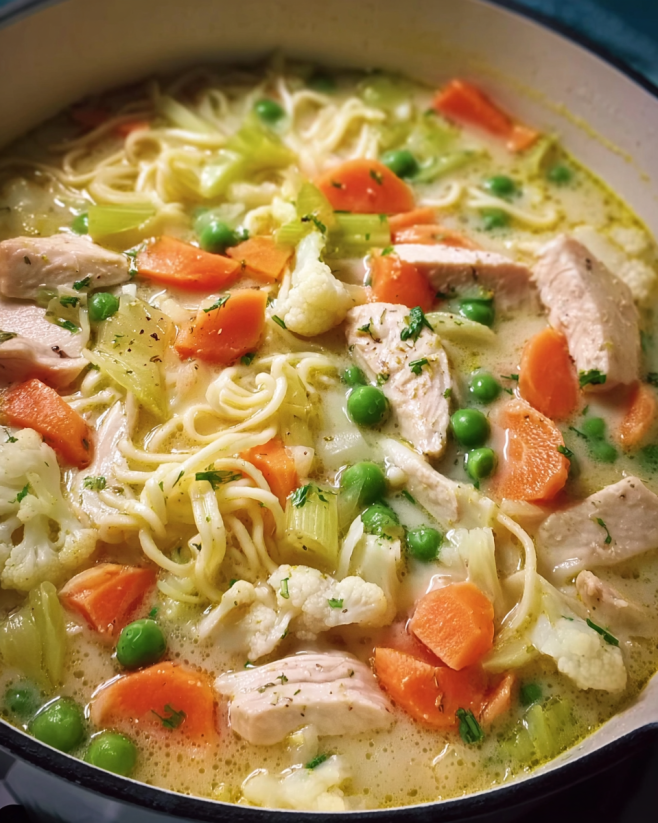 Aromatische Kokos-Hähnchen-Suppe