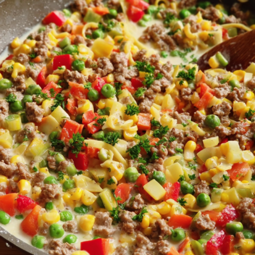 Bunte Gemüse-Nudelpfanne Genuss