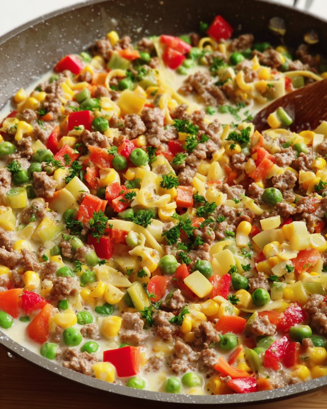 Bunte Gemüse-Nudelpfanne Genuss