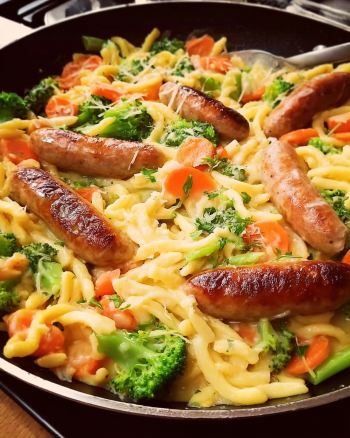 Cremige Bunte Spätzlepfanne