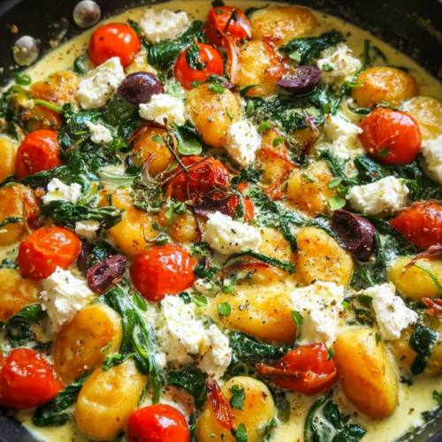 Cremige Gnocchi mit Spinat und Feta