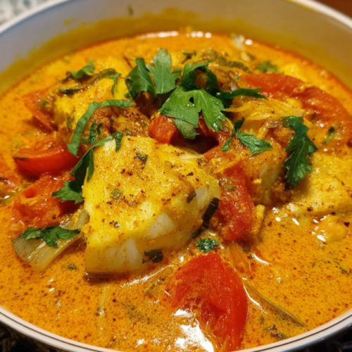 Cremiges Kokos-Fischcurry mit Gewürzen