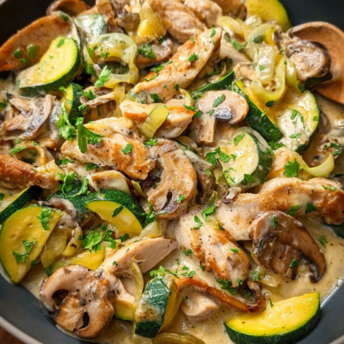 Cremiges Puten-Zucchini-Geschnetzeltes