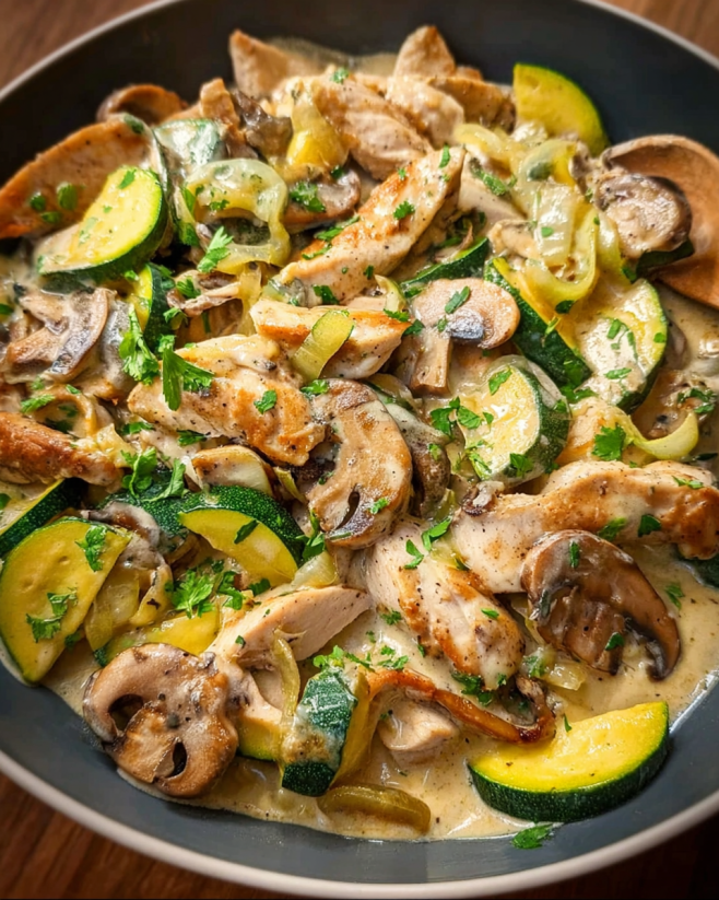 Cremiges Puten-Zucchini-Geschnetzeltes