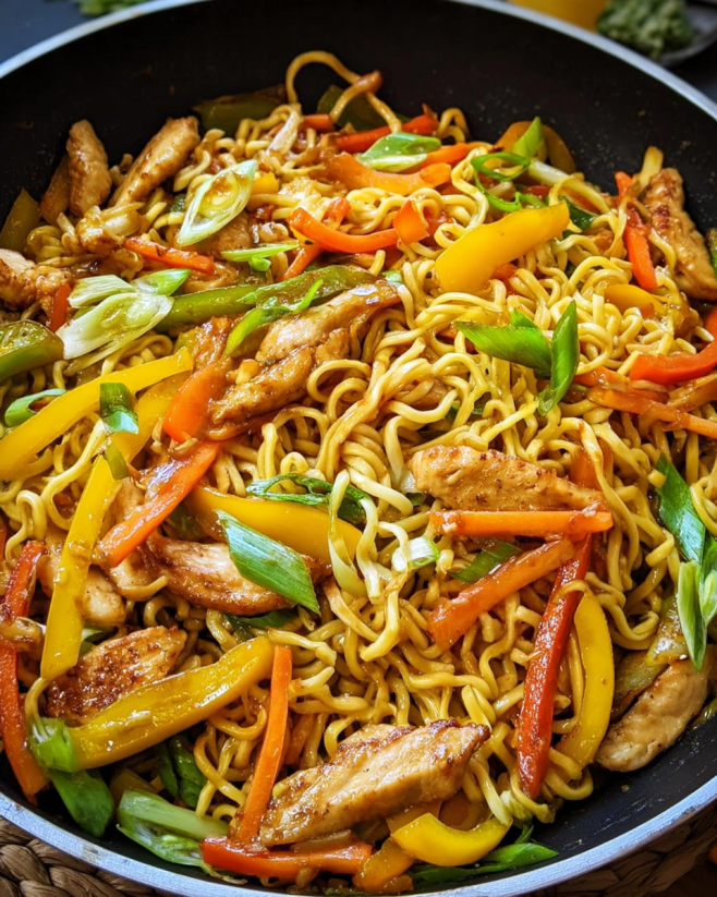 Gebratene Thai-Nudeln mit Hähnchen