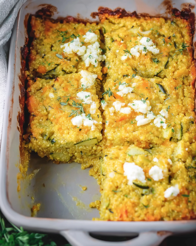 Herzhafter Hirse-Zucchini-Auflauf