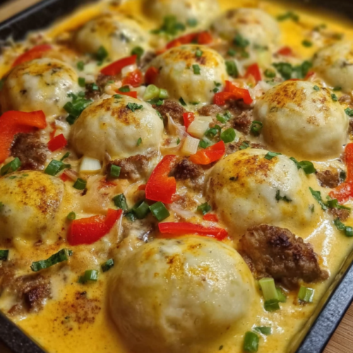 Herzhaftes Gyros-Ofenknödel Gericht