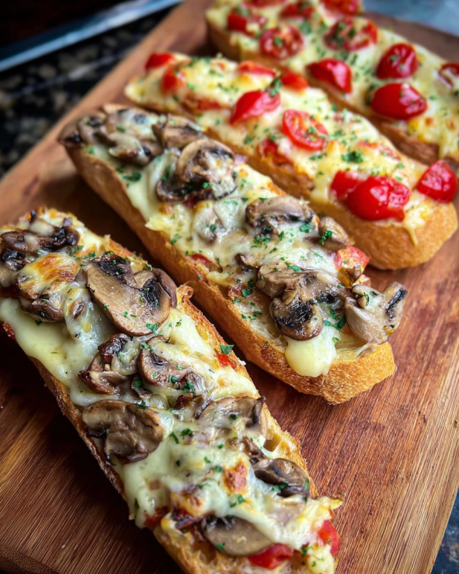 Knusprige Champignon-Bistro-Baguettes