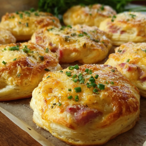 Knusprige Flammkuchen-Blätterteigtaschen