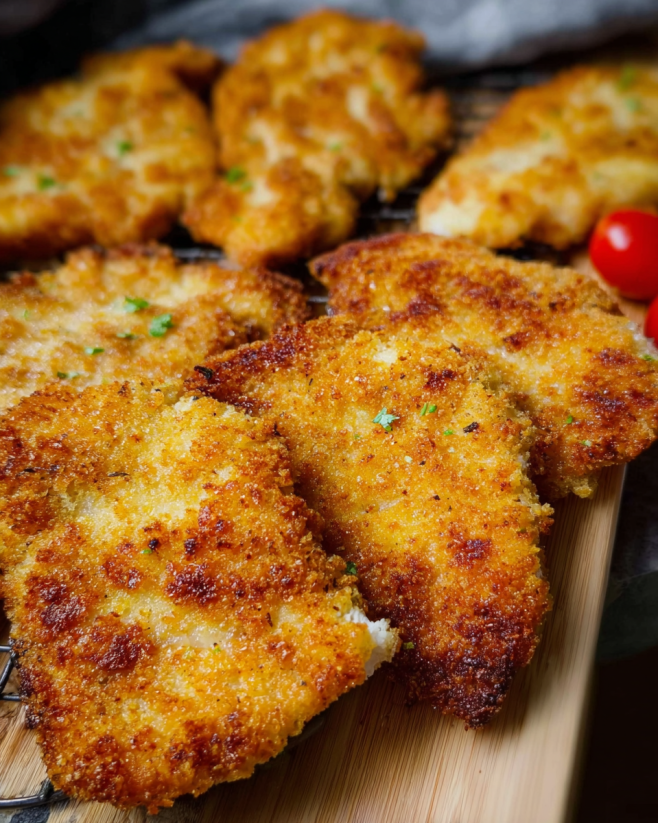 Knusprige Hähnchenschnitzel aus der Heißluftfritteuse
