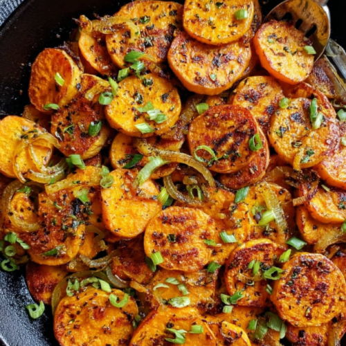 Knusprige Süßkartoffel-Bratkartoffel-Pfanne