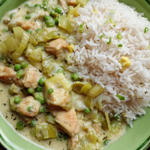 Cremiges Lauch-Hähnchen-Geschnetzeltes