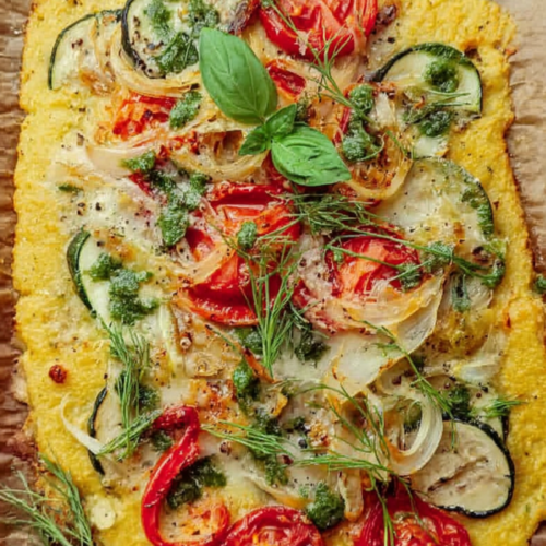 Knusprige Polenta Gemüseplatte