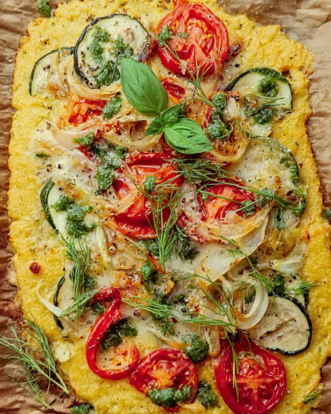 Knusprige Polenta Gemüseplatte