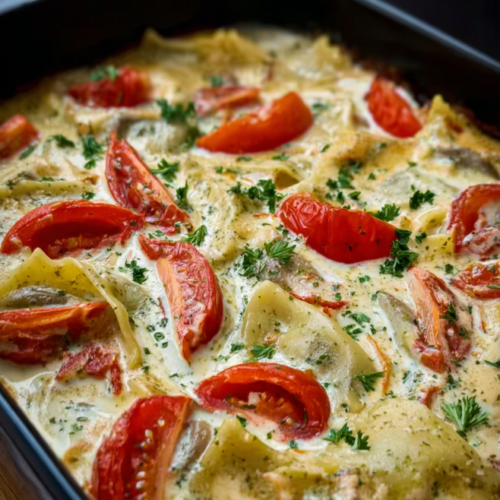 Schneller Maultaschen Gemüseauflauf