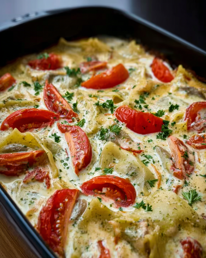 Schneller Maultaschen Gemüseauflauf