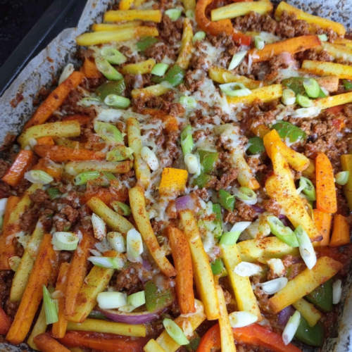 Überbackene Gemüsesticks mit Hack