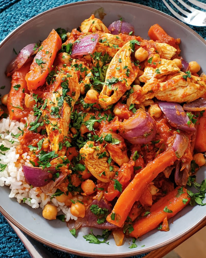 Würzige Hähnchen-Karotten-Pfanne