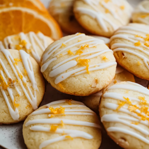 Zarte Orangenplätzchen mit Glasur