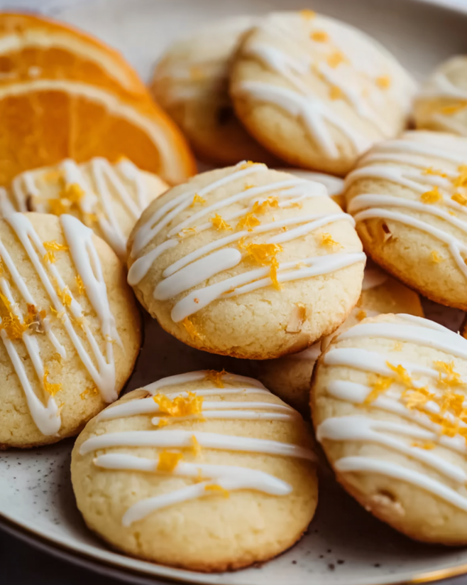 Zarte Orangenplätzchen mit Glasur