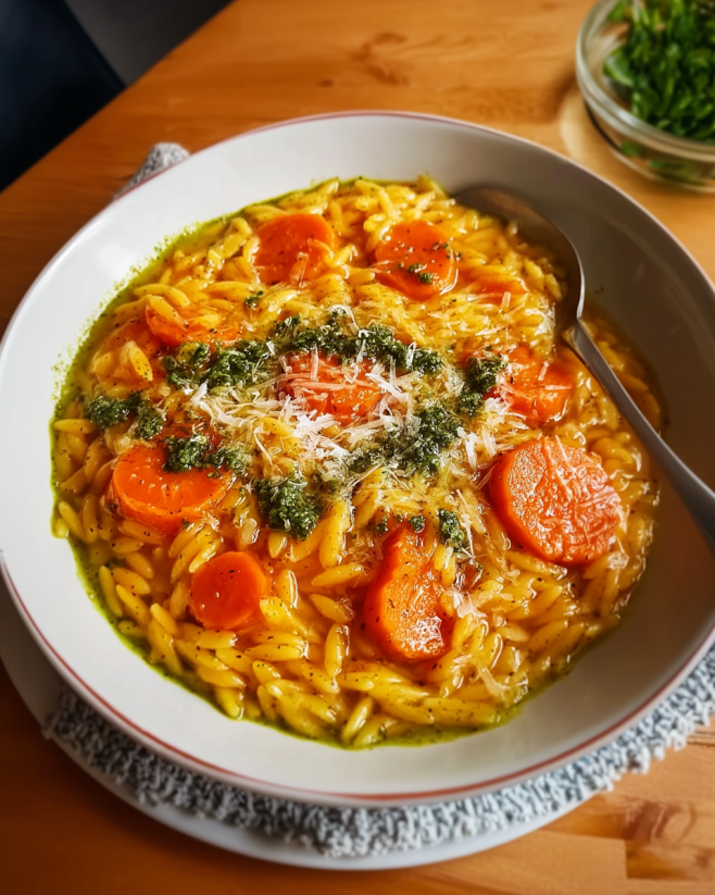 Cremiges Karotten Orzotto