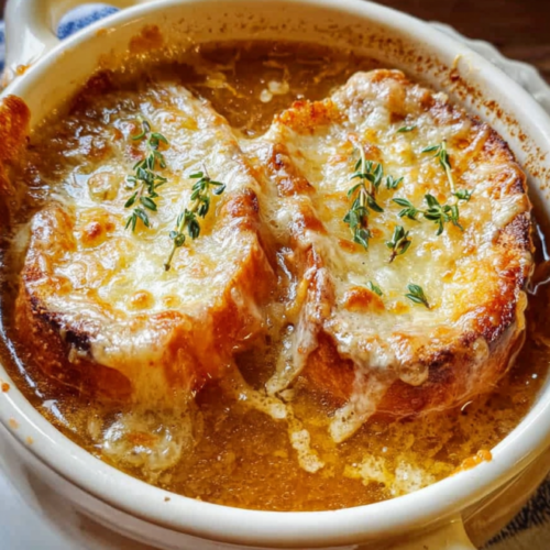 Klassische Französische Zwiebelsuppe