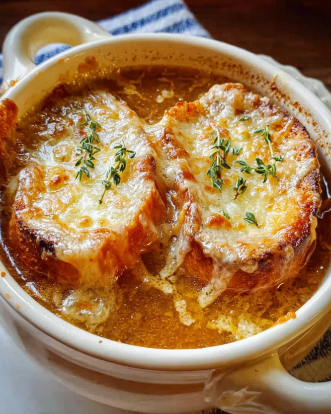 Klassische Französische Zwiebelsuppe