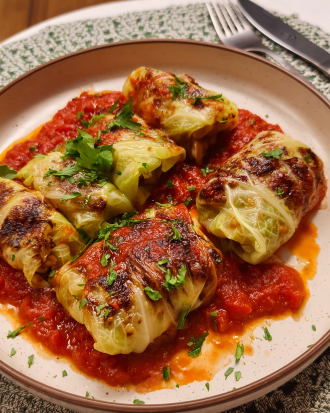 Mediterrane Kohlrouladen vegetarisch