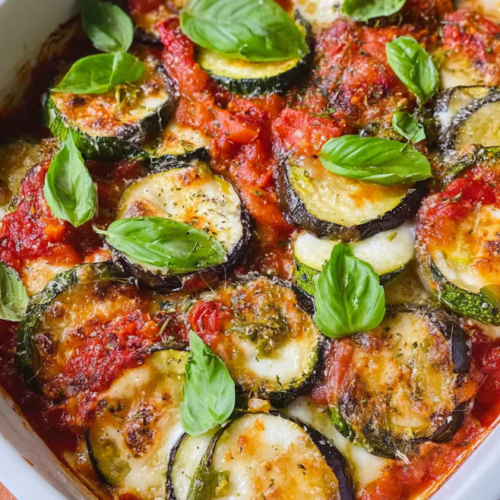 Mediterraner Auberginen Zucchini Auflauf