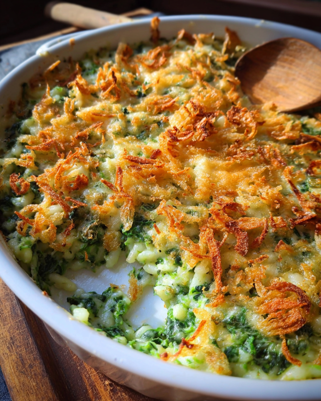 Spinatspätzle mit Käsekruste