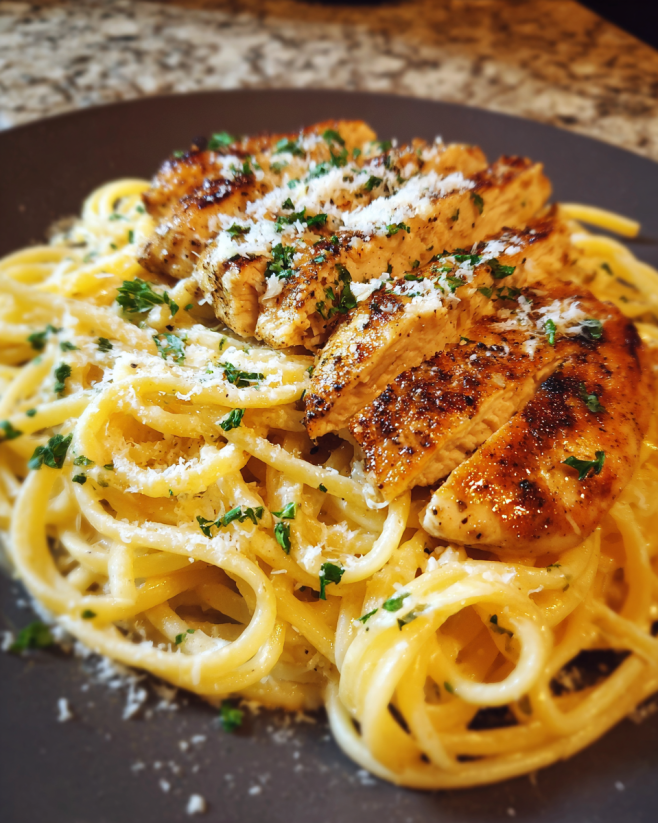 Cremige Chicken Alfredo Pasta