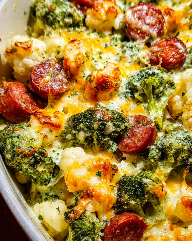 Cremiger Blumenkohl Brokkoli Auflauf