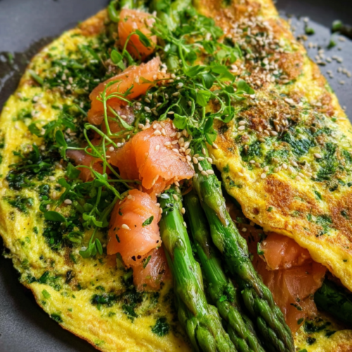 Kräuter Omelett Spargel Lachs
